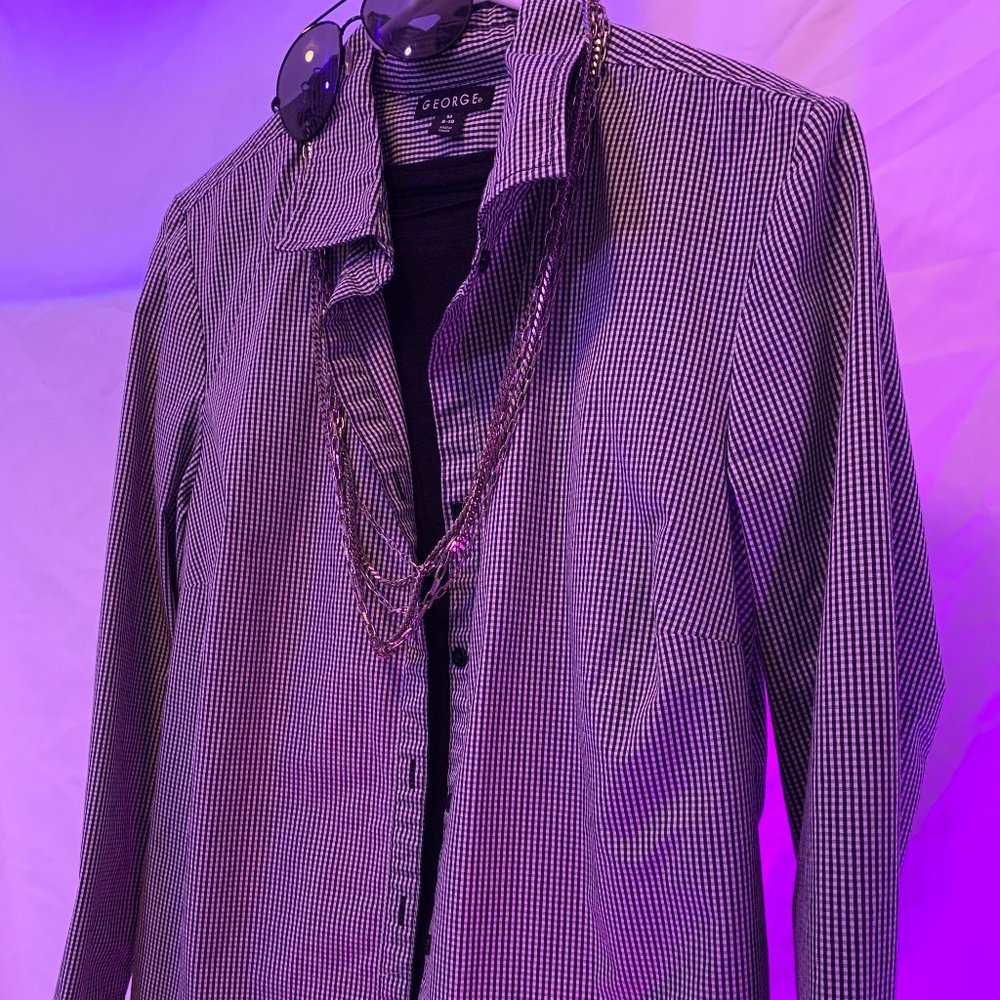 GEORGE | Medium 8-10 | Plaid | Buttoned | Blouse